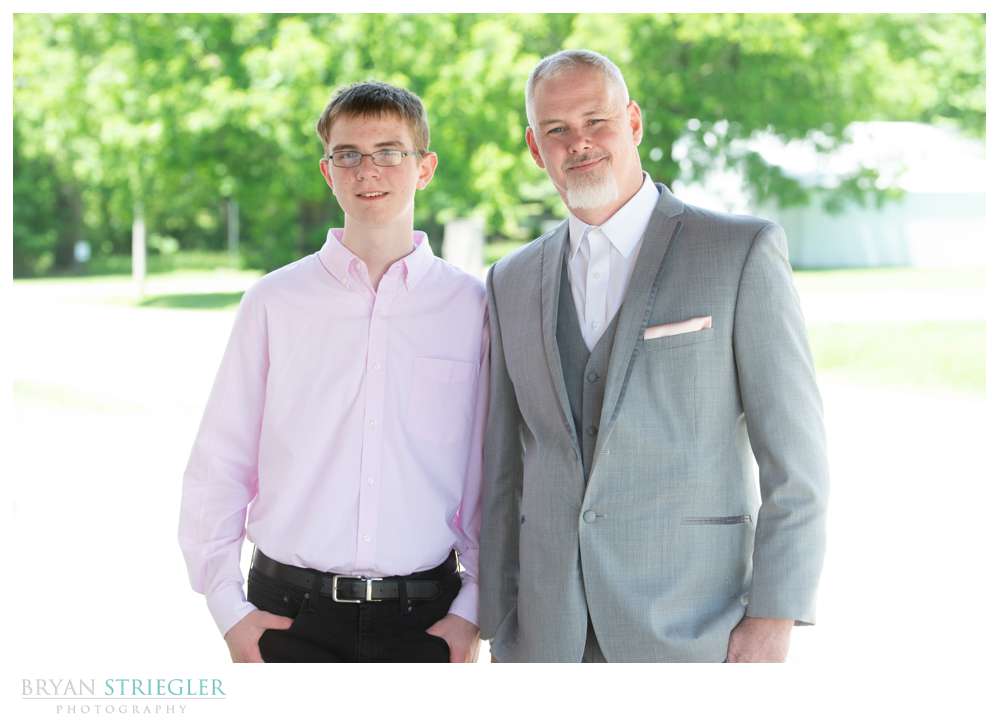 father and son before wedding